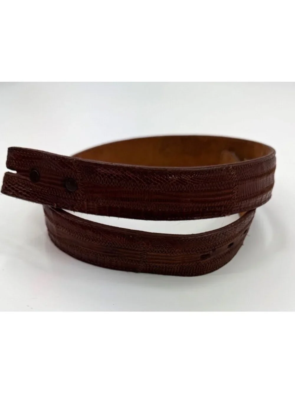 Nocona USA Genuine Lizard Leather Belt Strap Brown Size 32  Vintage Style